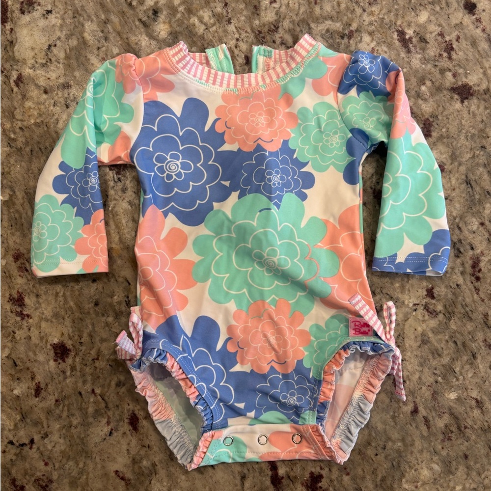 Ruffle Butts Pastel Floral Baby Bodysuit